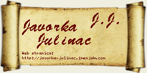 Javorka Julinac vizit kartica